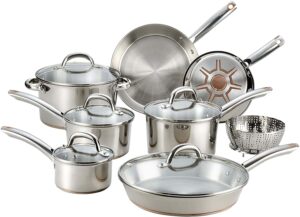 T-fal C836SD Ultimate Stainless Steel Copper Bottom Cookware Set