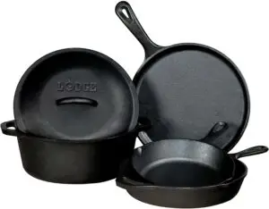 Lodge Pre-Seasoned Cast Iron 5-Piece Cookware Set