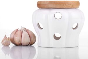 Garlic Keeper Vented Ceramic Storage Container